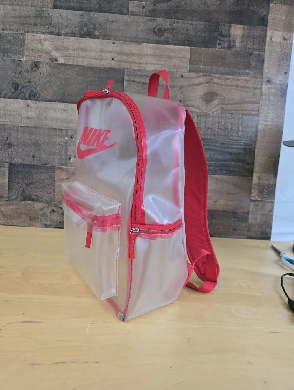 Nike Heritage Crystal Backpack Unisex (25L) Clear University Red HV8920-905